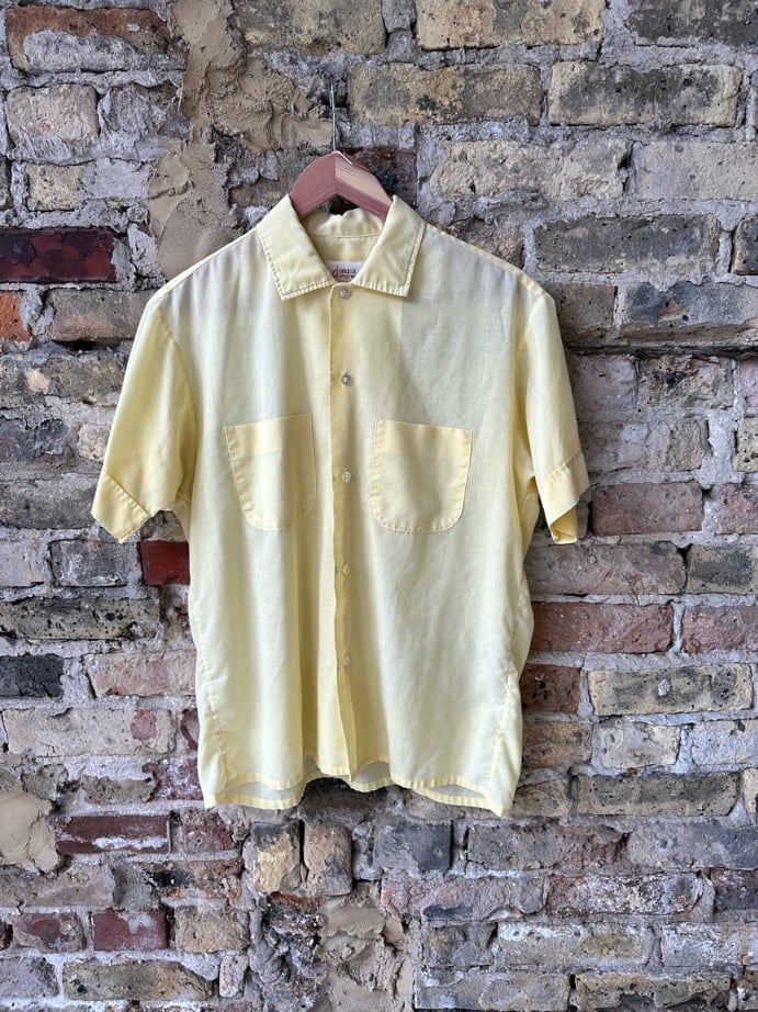 Dangos' Durapress yellow short sleeve