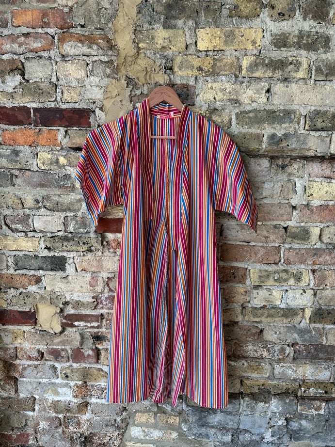 Hand altered striped kimono