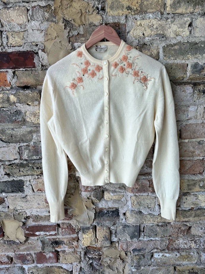 Premier beaded cashmere cardigan